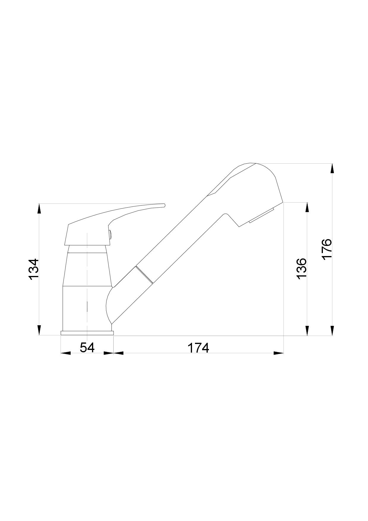 Baterie dřezová kuchyňská s vytahovací sprchou 17,4cm
